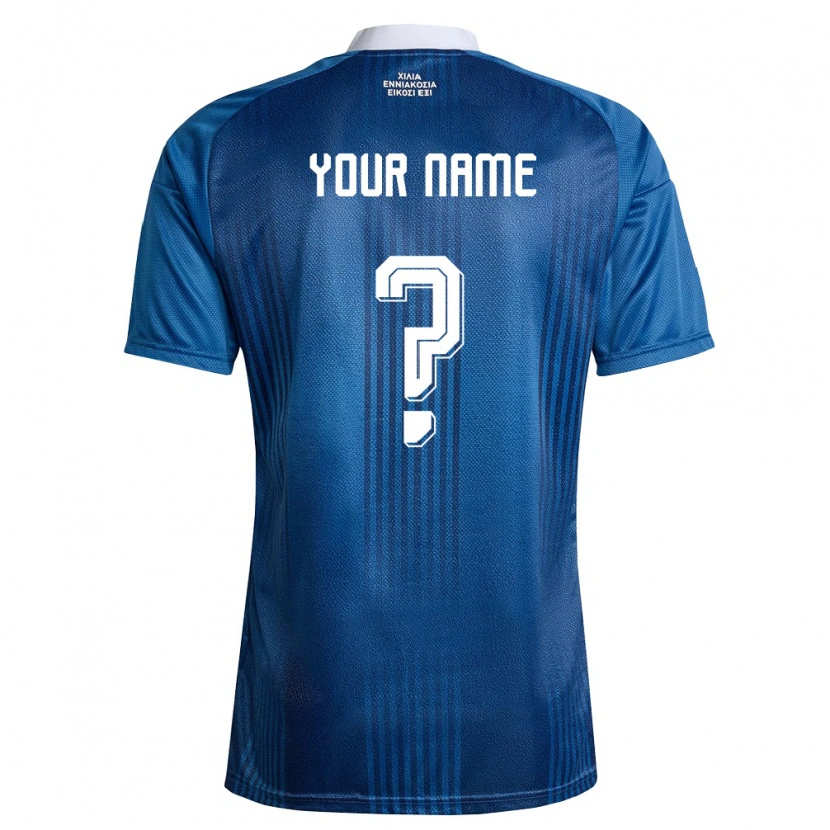 Danxen Kid Greece Your Name #0 Navy Blue White Away Jersey 26-28 T-Shirt