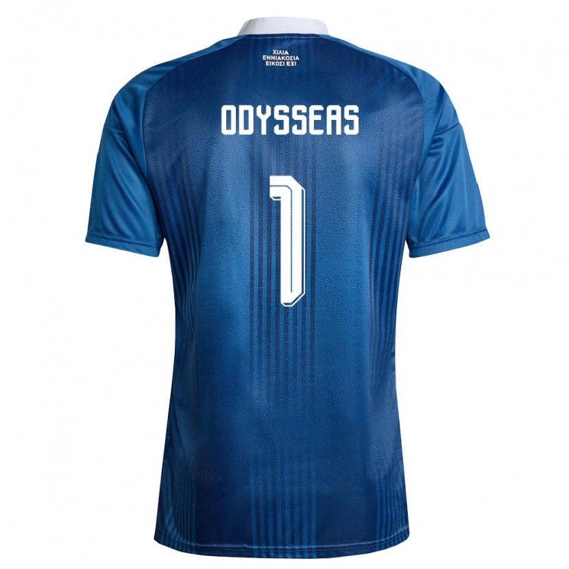 Danxen Kid Greece Odysseas Vlachodimos #1 Navy Blue White Away Jersey 26-28 T-Shirt
