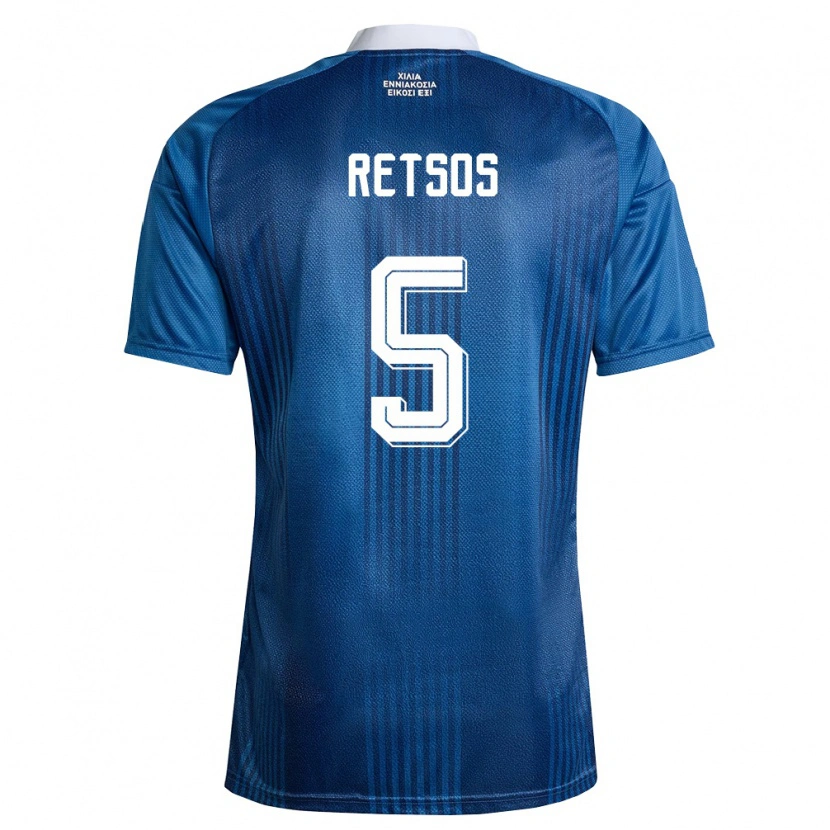 Danxen Kid Greece Panagiotis Retsos #5 Navy Blue White Away Jersey 26-28 T-Shirt