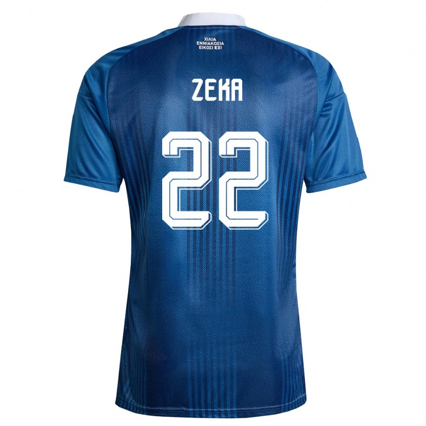 Danxen Kid Greece Rushit Zeka #22 Navy Blue White Away Jersey 26-28 T-Shirt