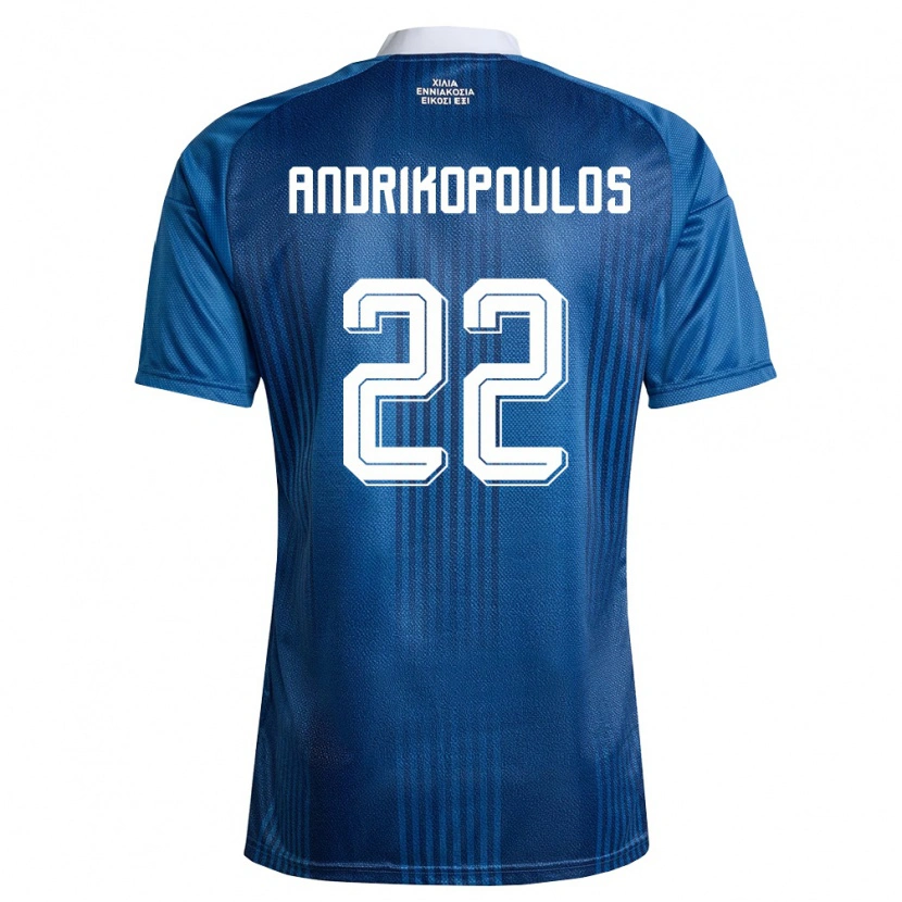 Danxen Kid Greece Angelos Andrikopoulos #22 Navy Blue White Away Jersey 26-28 T-Shirt