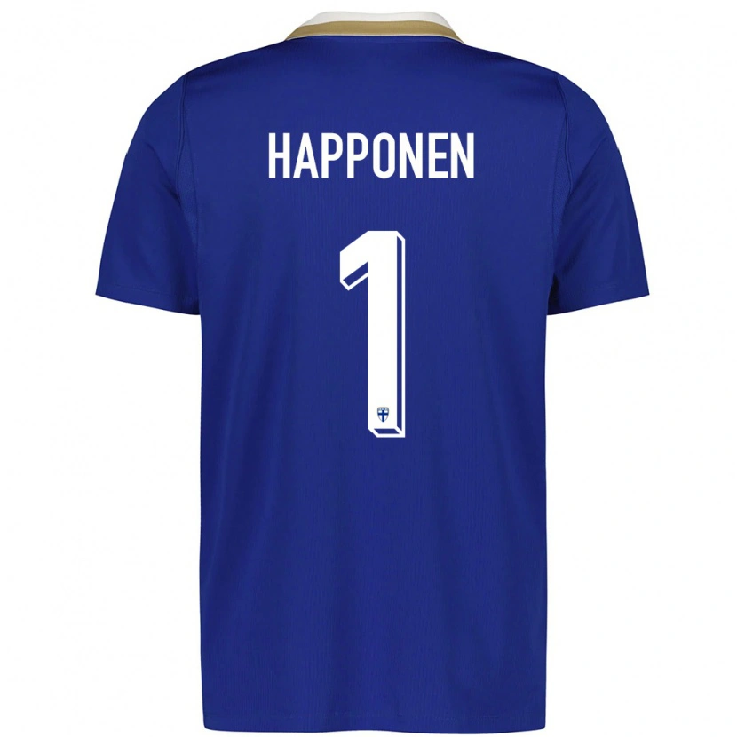 Danxen Kid Finland Ukko Happonen #1 Blue White Away Jersey 26-28 T-Shirt