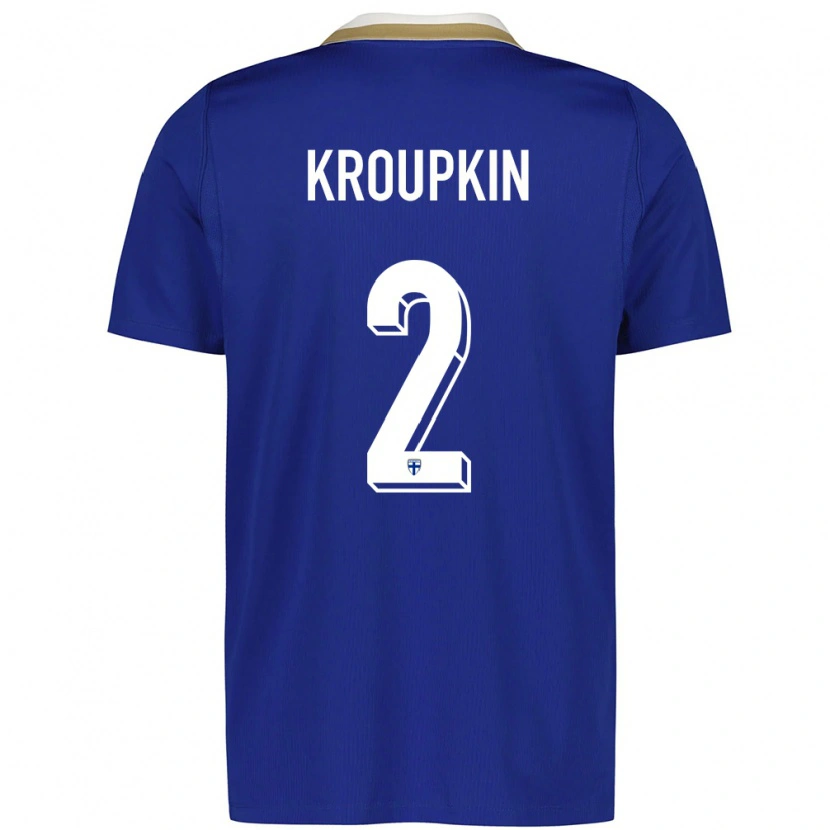 Danxen Kid Finland Nicklas Kroupkin #2 Blue White Away Jersey 26-28 T-Shirt