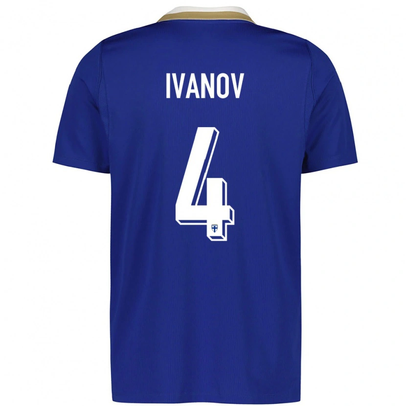 Danxen Kid Finland Robert Ivanov #4 Blue White Away Jersey 26-28 T-Shirt