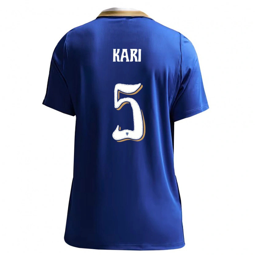 Danxen Kid Finland Jere Kari #5 Blue White Away Jersey 26-28 T-Shirt