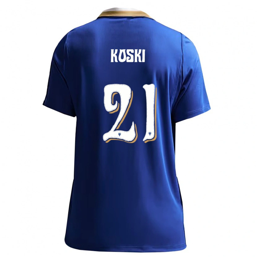 Danxen Kid Finland Ville Koski #21 Blue White Away Jersey 26-28 T-Shirt