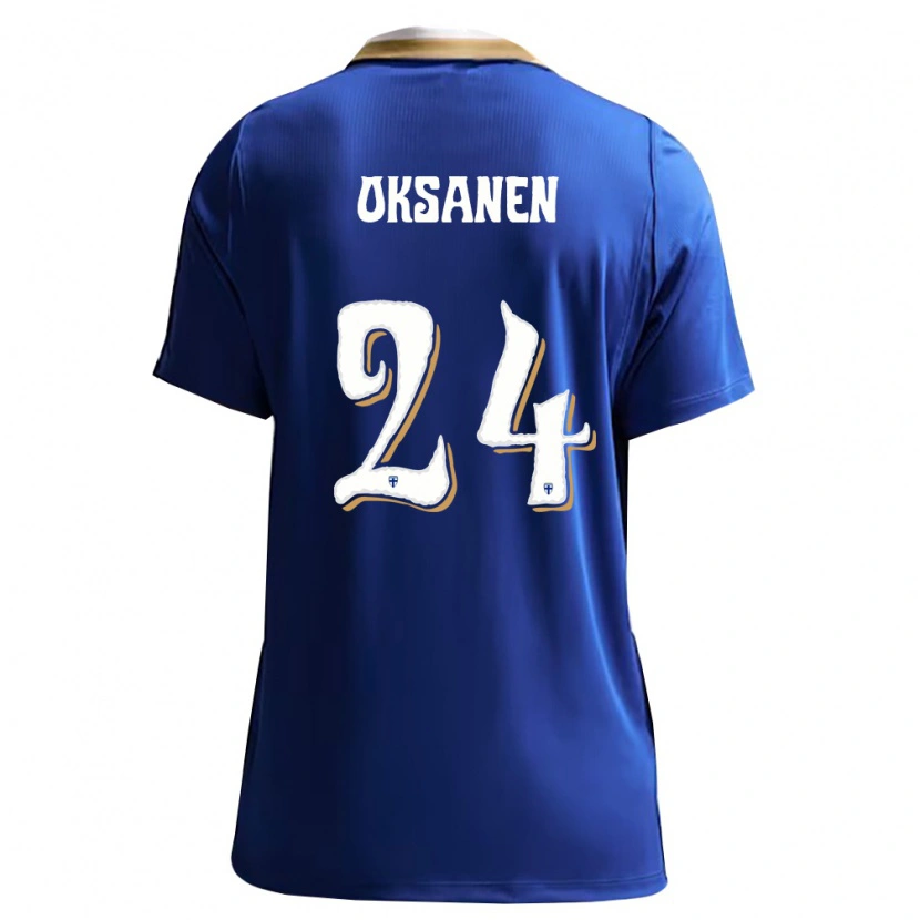 Danxen Kid Finland Jaakko Oksanen #24 Blue White Away Jersey 26-28 T-Shirt