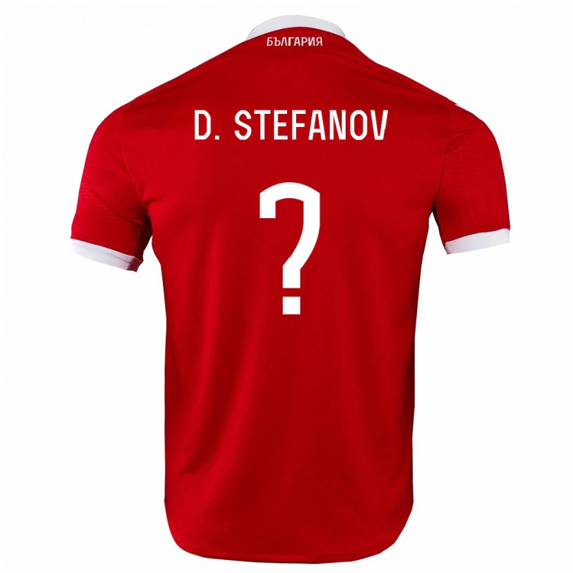 Danxen Kid Bulgaria Dimitar Stefanov #0 Red White Away Jersey 26-28 T-Shirt