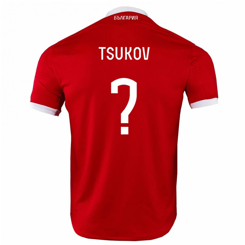 Danxen Kid Bulgaria Dimitar Tsukov #0 Red White Away Jersey 26-28 T-Shirt