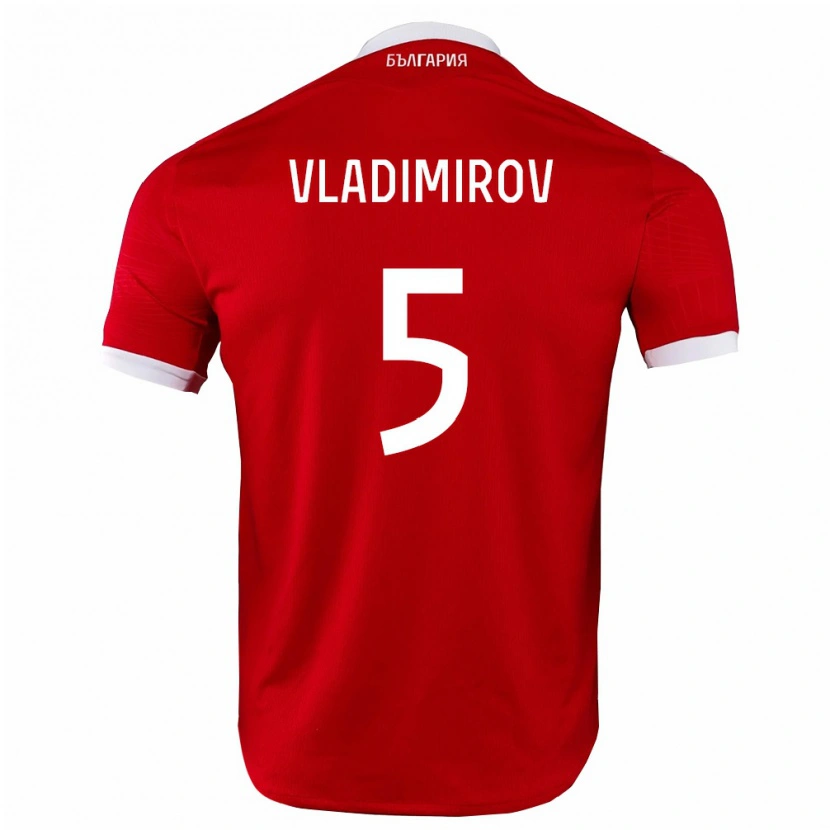 Danxen Kid Bulgaria Valeri Vladimirov #5 Red White Away Jersey 26-28 T-Shirt