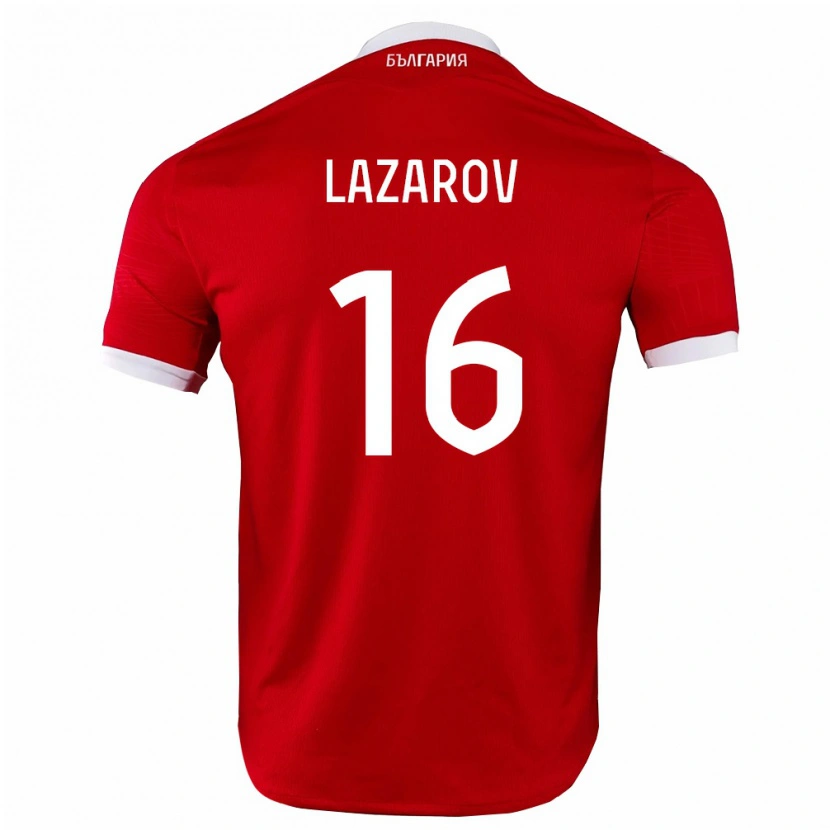 Danxen Kid Bulgaria Maksimilian Lazarov #16 Red White Away Jersey 26-28 T-Shirt