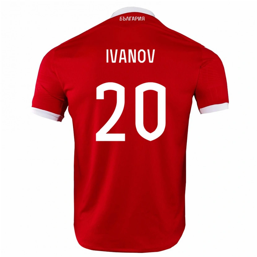 Danxen Kid Bulgaria Anton Ivanov #20 Red White Away Jersey 26-28 T-Shirt
