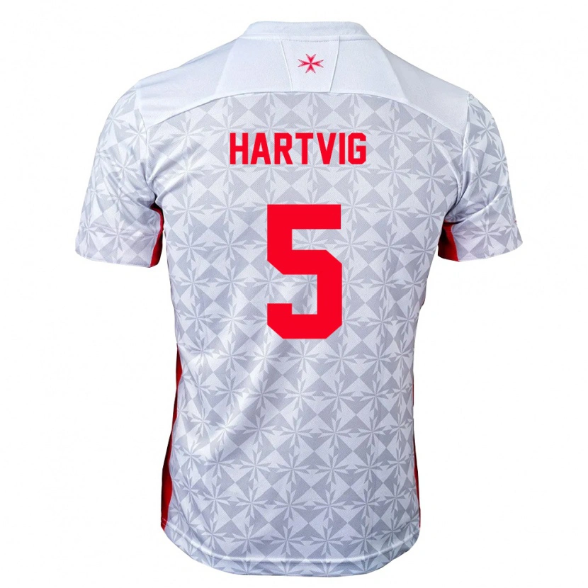 Danxen Kid Malta Zachary Hartvig #5 Gray White Red Away Jersey 26-28 T-Shirt