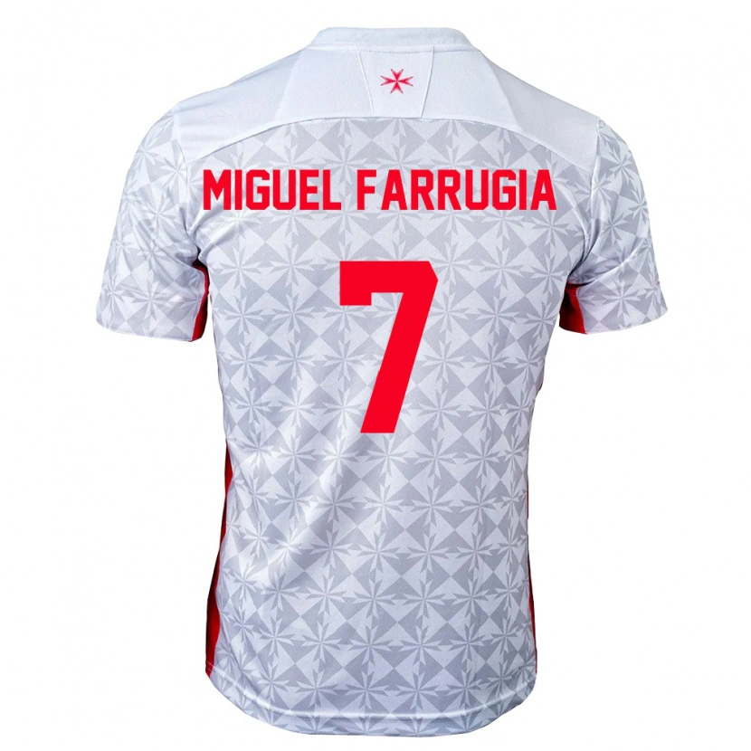 Danxen Kid Malta Miguel Farrugia #7 Gray White Red Away Jersey 26-28 T-Shirt