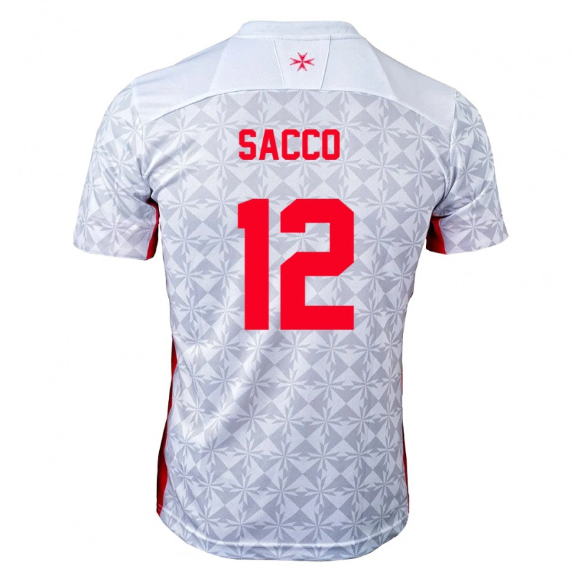 Danxen Kid Malta Hugo Sacco #12 Gray White Red Away Jersey 26-28 T-Shirt