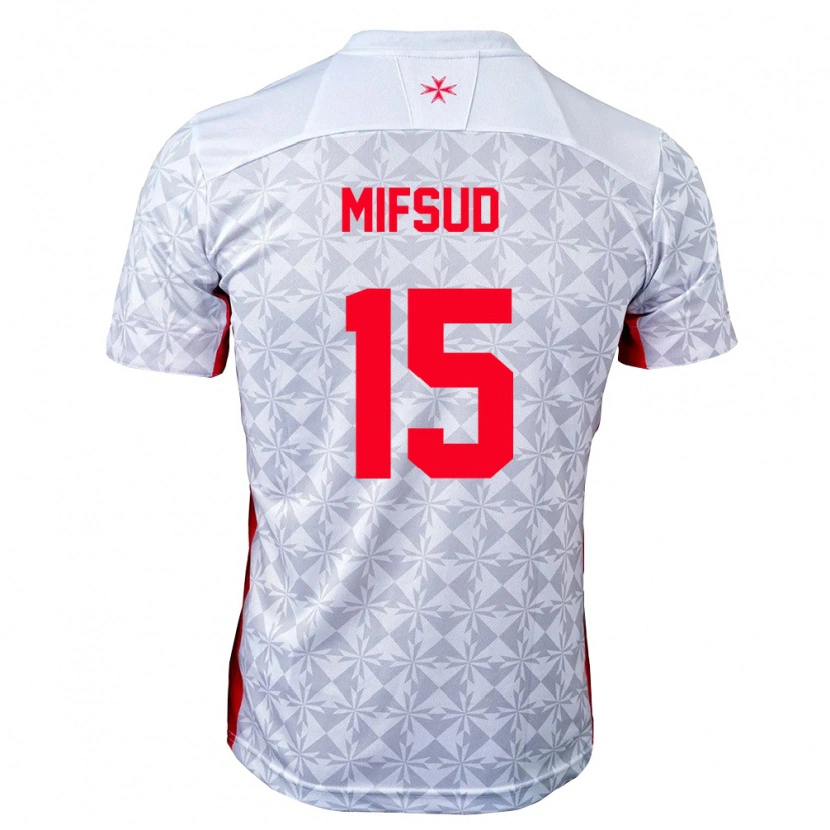 Danxen Kid Malta Leon Mifsud #15 Gray White Red Away Jersey 26-28 T-Shirt