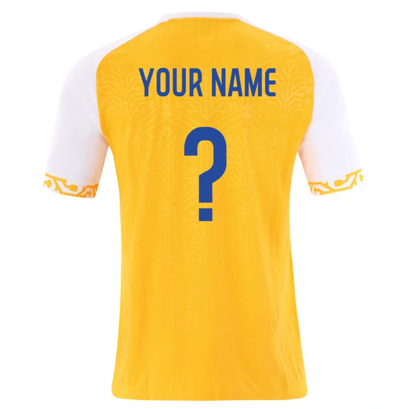 Danxen Kid Moldova Your Name #0 Yellow White Away Jersey 26-28 T-Shirt