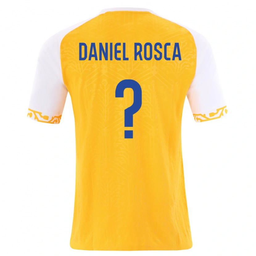 Danxen Kid Moldova Daniel Rosca #0 Yellow White Away Jersey 26-28 T-Shirt