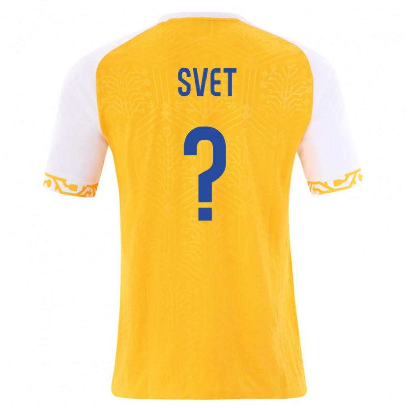 Danxen Kid Moldova Stanislav Svet #0 Yellow White Away Jersey 26-28 T-Shirt