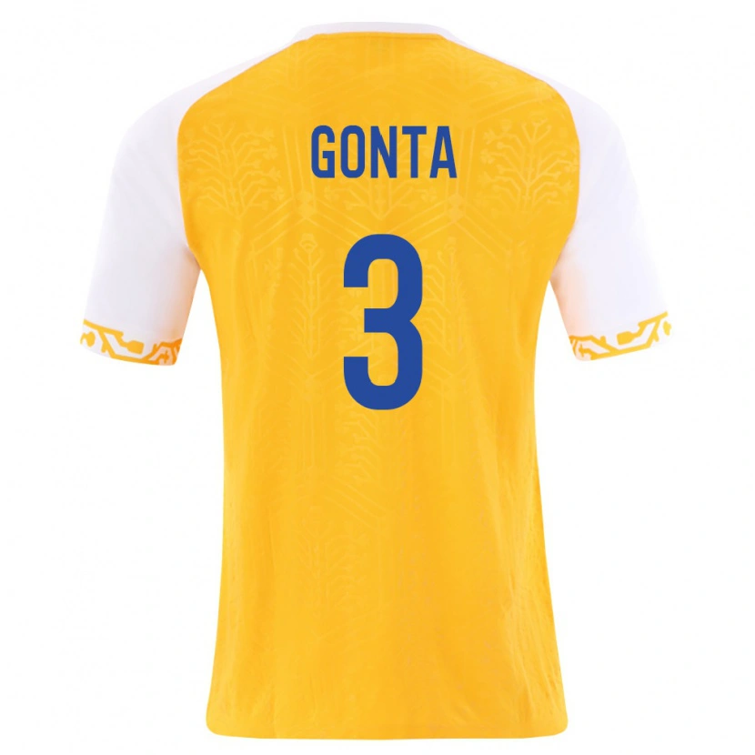 Danxen Kid Moldova Cristian Gonța #3 Yellow White Away Jersey 26-28 T-Shirt