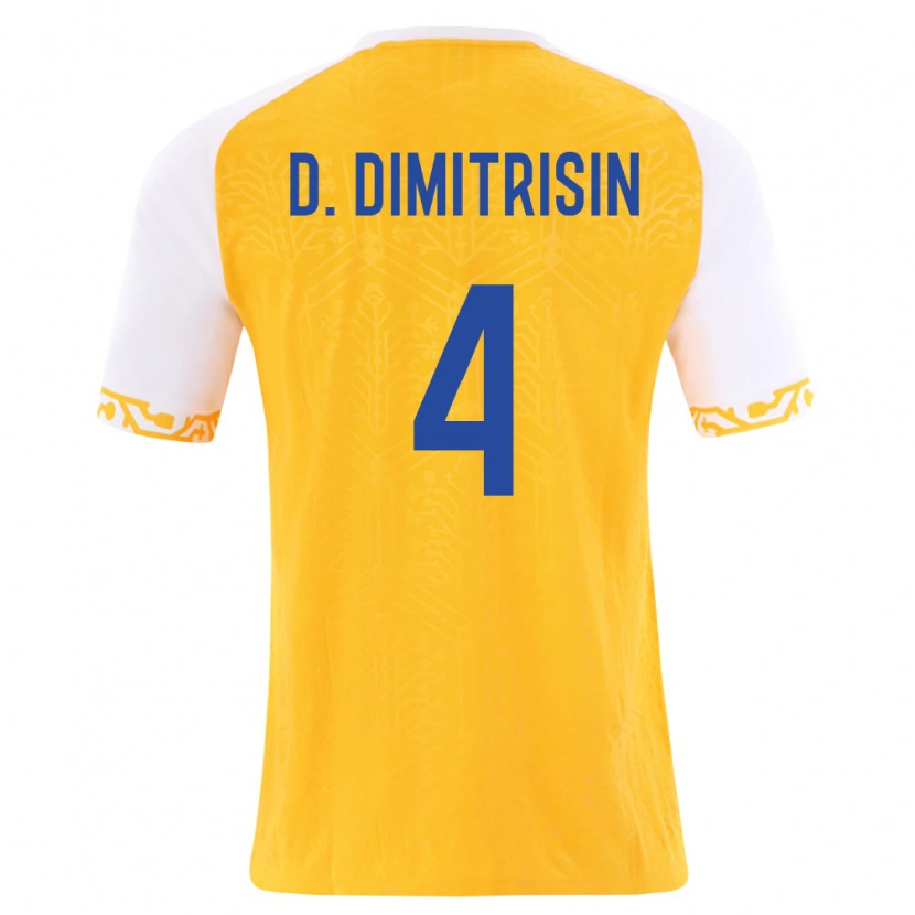 Danxen Kid Moldova David Dimitrișin #4 Yellow White Away Jersey 26-28 T-Shirt