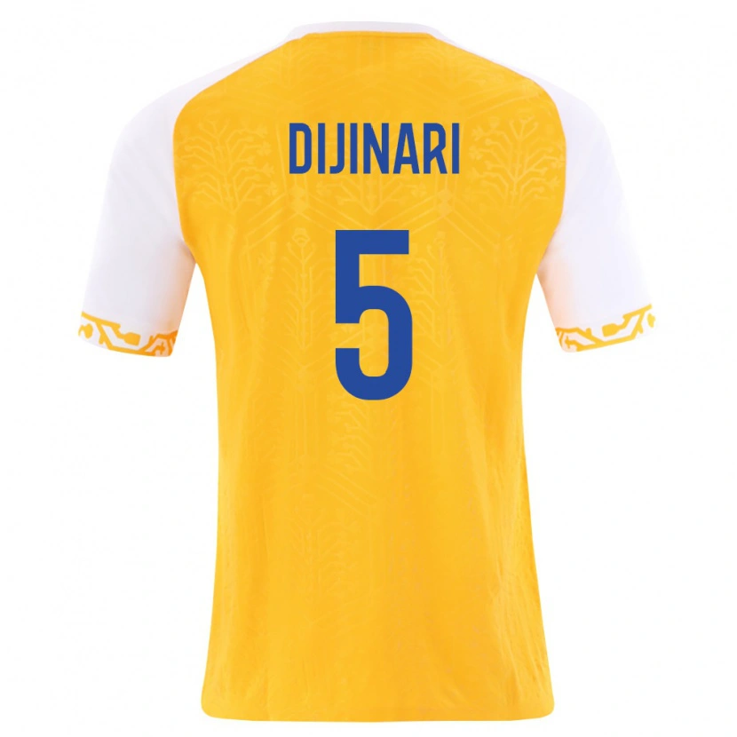 Danxen Kid Moldova Artiom Dijinari #5 Yellow White Away Jersey 26-28 T-Shirt