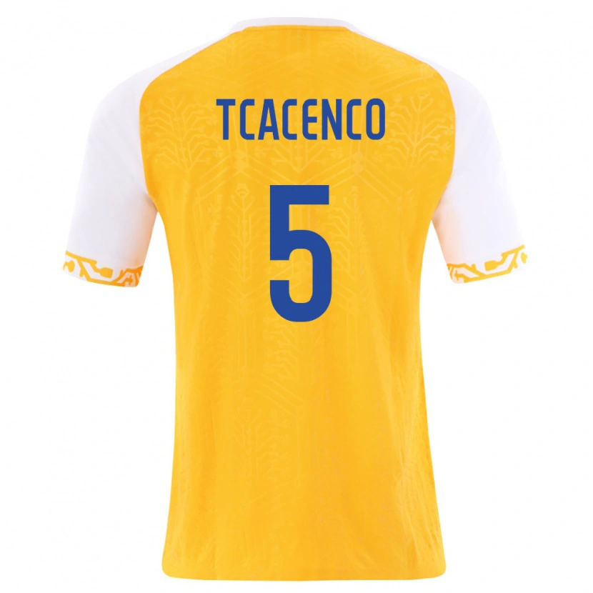 Danxen Kid Moldova Christian Tcacenco #5 Yellow White Away Jersey 26-28 T-Shirt