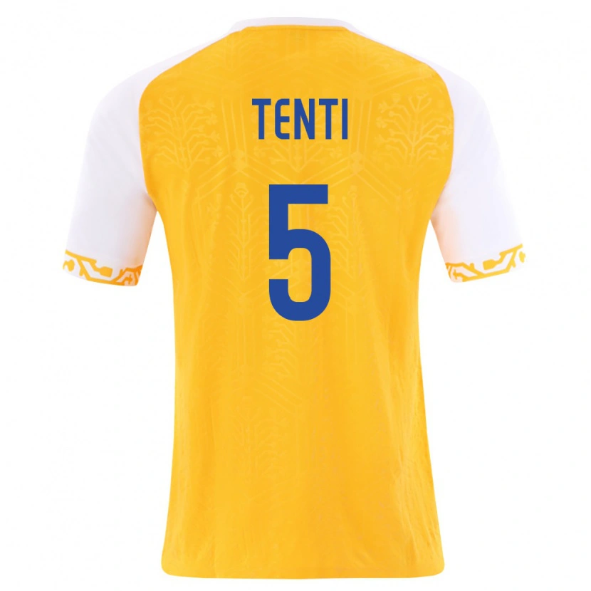 Danxen Kid Moldova Vlad Tenti #5 Yellow White Away Jersey 26-28 T-Shirt
