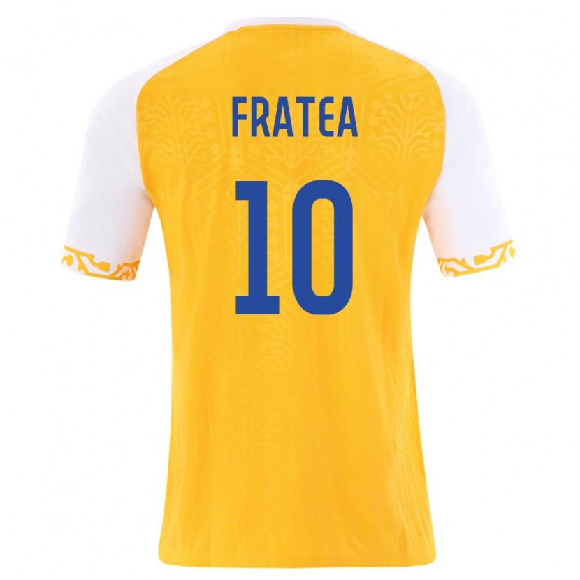 Danxen Kid Moldova Vladimir Fratea #10 Yellow White Away Jersey 26-28 T-Shirt