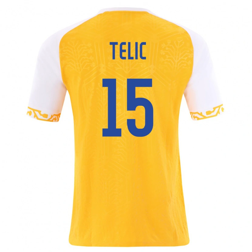 Danxen Kid Moldova Nicolae Telic #15 Yellow White Away Jersey 26-28 T-Shirt