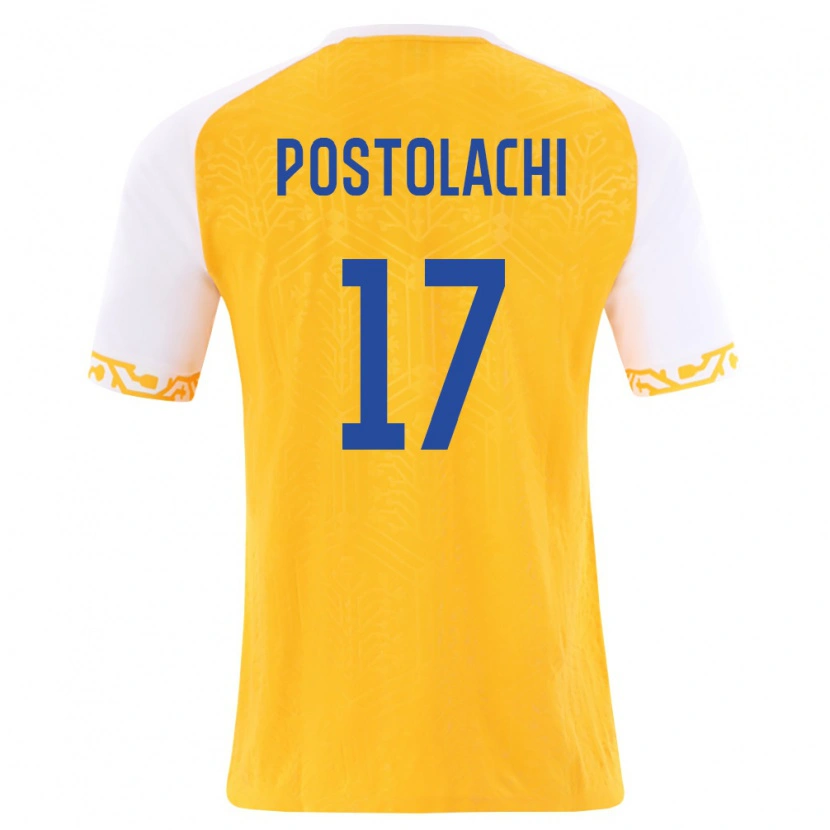 Danxen Kid Moldova Virgiliu Postolachi #17 Yellow White Away Jersey 26-28 T-Shirt