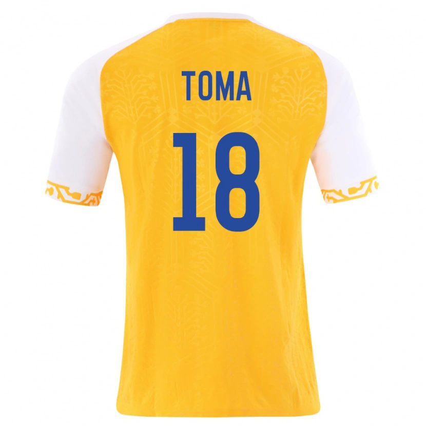 Danxen Kid Moldova Andy Toma #18 Yellow White Away Jersey 26-28 T-Shirt