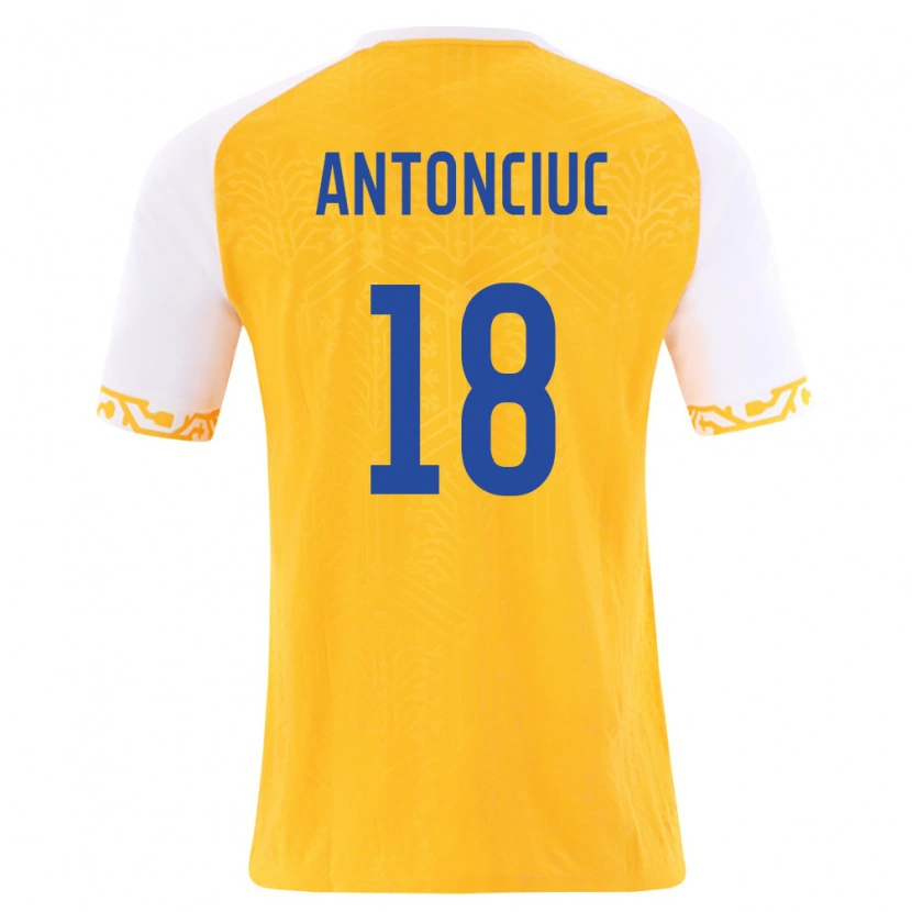 Danxen Kid Moldova Cristian Antonciuc #18 Yellow White Away Jersey 26-28 T-Shirt