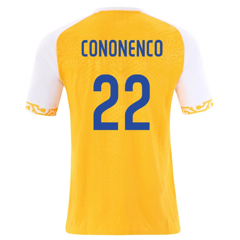 Danxen Kid Moldova Maxim Cononenco #22 Yellow White Away Jersey 26-28 T-Shirt