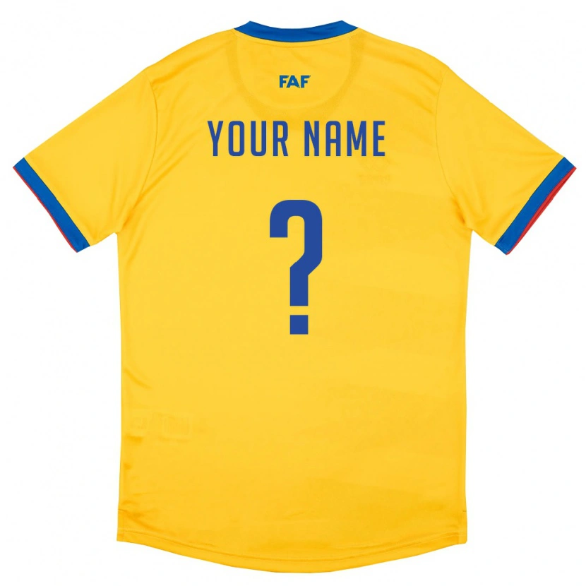 Danxen Kid Andorra Your Name #0 Yellow Blue Red Away Jersey 26-28 T-Shirt