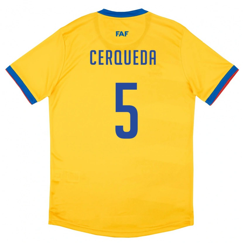 Danxen Kid Andorra Eric Cerqueda #5 Yellow Blue Red Away Jersey 26-28 T-Shirt