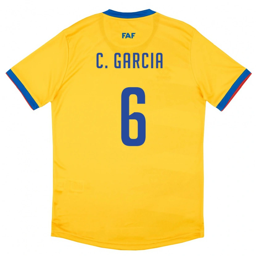 Danxen Kid Andorra Christian Garcia #6 Yellow Blue Red Away Jersey 26-28 T-Shirt