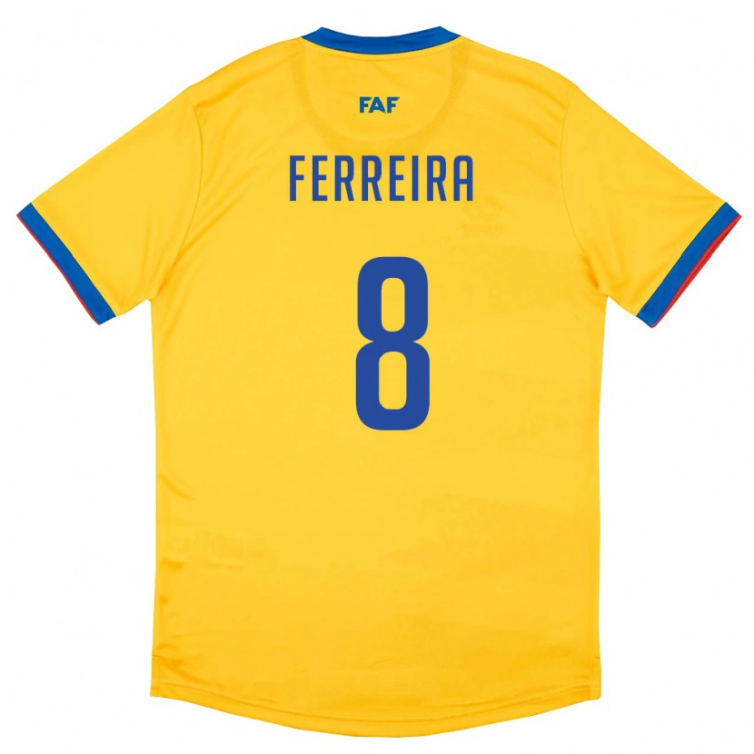 Danxen Kid Andorra Hugo Ferreira #8 Yellow Blue Red Away Jersey 26-28 T-Shirt