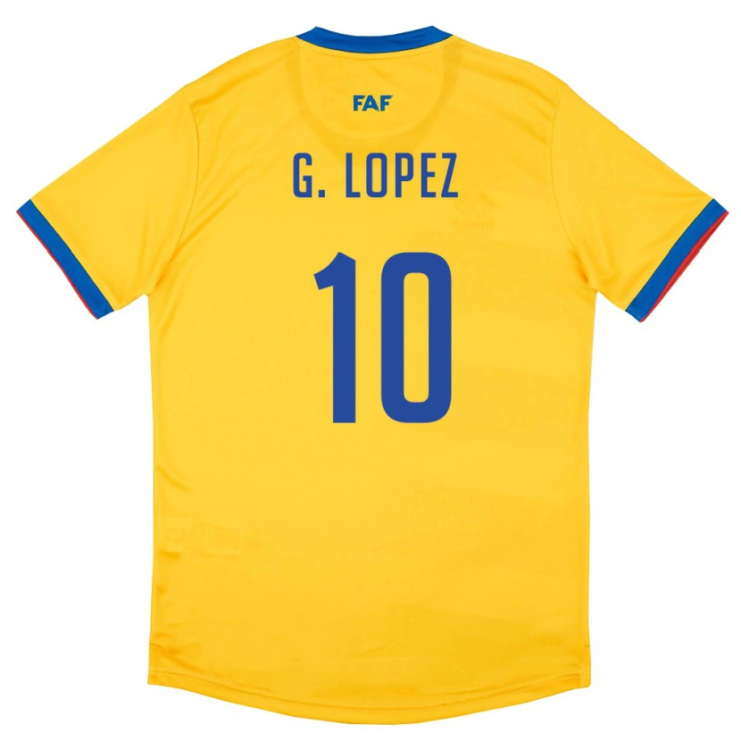 Danxen Kid Andorra Guillaume Lopez #10 Yellow Blue Red Away Jersey 26-28 T-Shirt