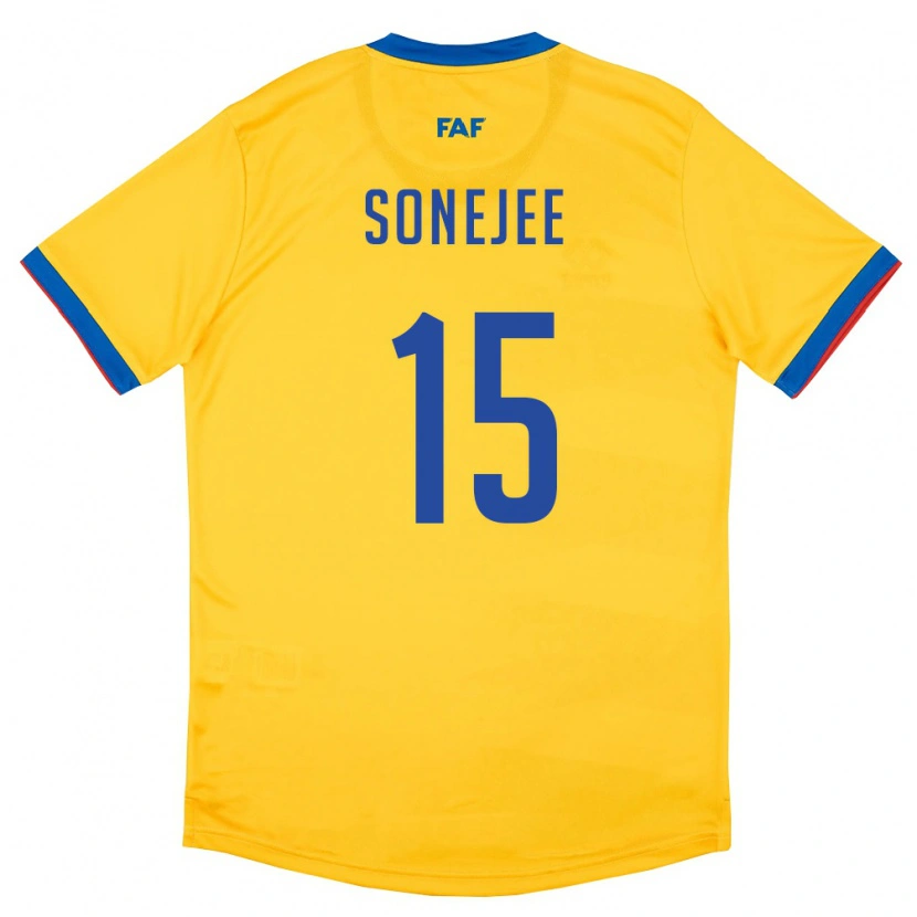 Danxen Kid Andorra Ayan Sonejee #15 Yellow Blue Red Away Jersey 26-28 T-Shirt