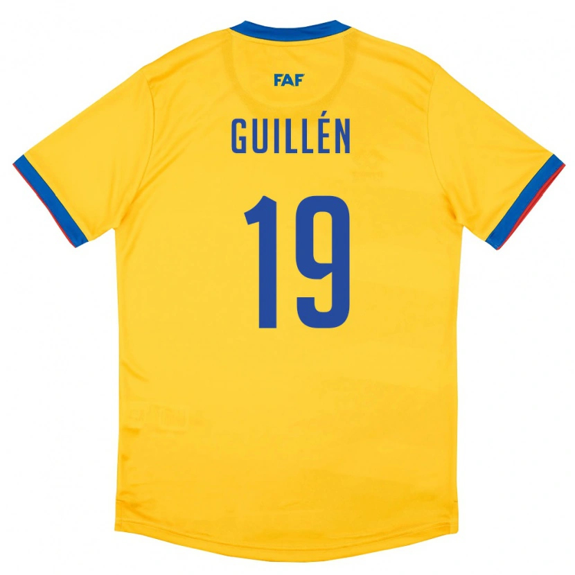 Danxen Kid Andorra Joel Guillén #19 Yellow Blue Red Away Jersey 26-28 T-Shirt