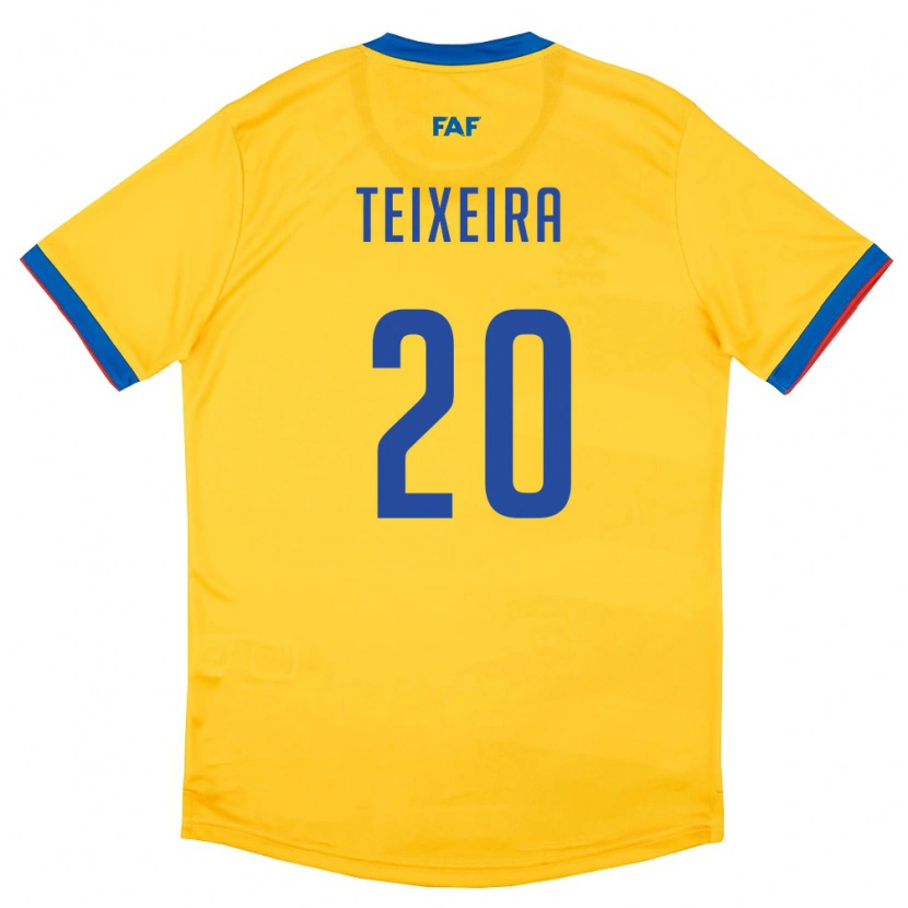 Danxen Kid Andorra João Teixeira #20 Yellow Blue Red Away Jersey 26-28 T-Shirt