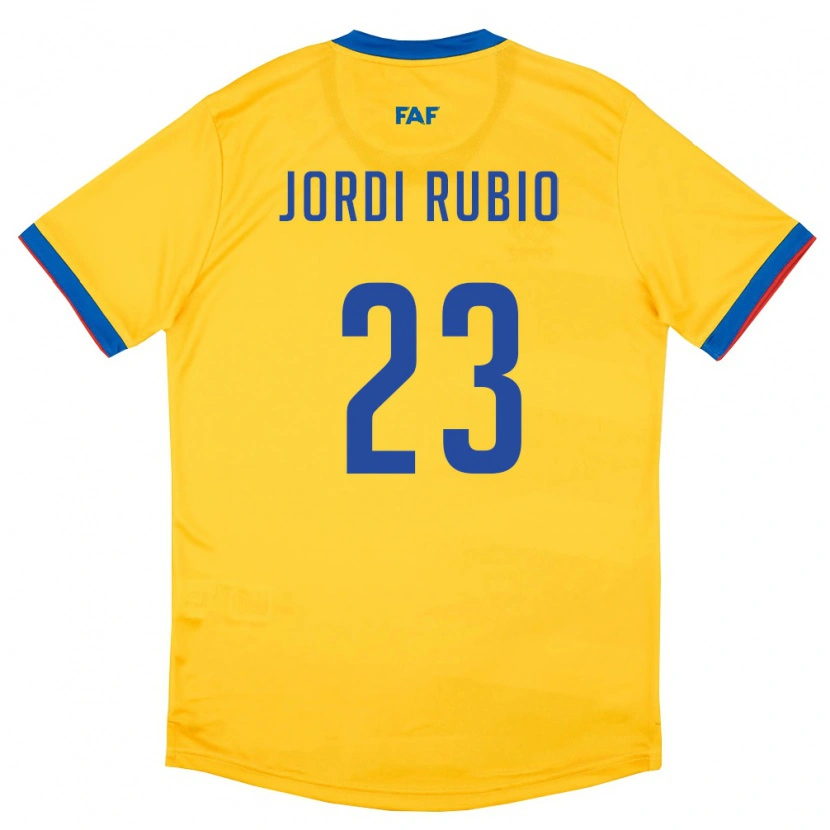 Danxen Kid Andorra Jordi Rubio #23 Yellow Blue Red Away Jersey 26-28 T-Shirt