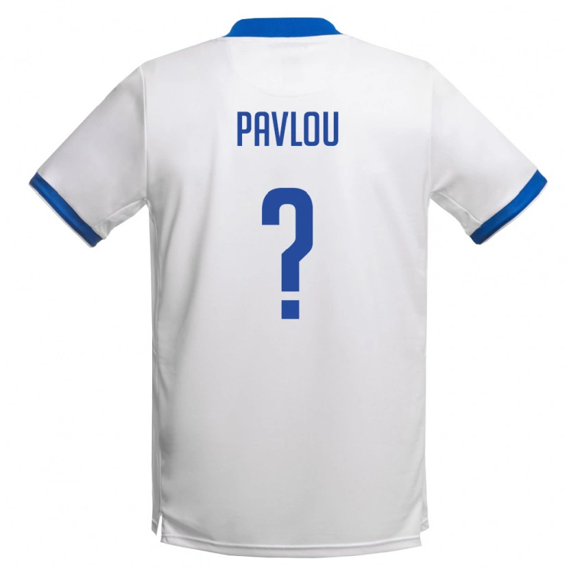 Danxen Kid Cyprus Charalampos Pavlou #0 White Royal Blue Away Jersey 26-28 T-Shirt