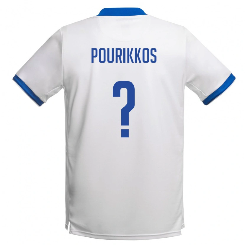 Danxen Kid Cyprus Sotiris Pourikkos #0 White Royal Blue Away Jersey 26-28 T-Shirt