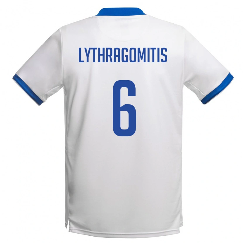 Danxen Kid Cyprus Konstantinos Lythragomitis #6 White Royal Blue Away Jersey 26-28 T-Shirt