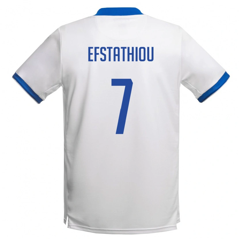 Danxen Kid Cyprus Alexandros Efstathiou #7 White Royal Blue Away Jersey 26-28 T-Shirt