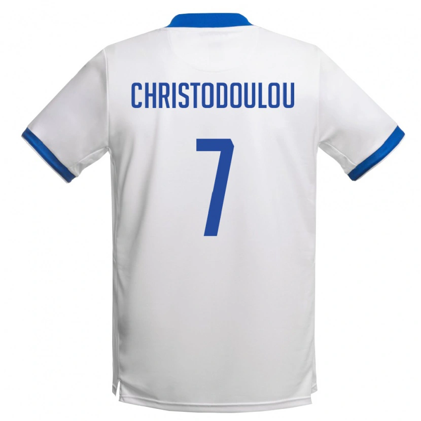Danxen Kid Cyprus Argyris Christodoulou #7 White Royal Blue Away Jersey 26-28 T-Shirt