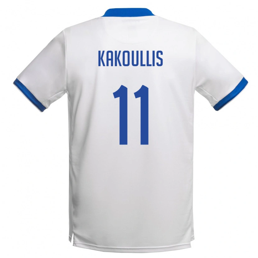 Danxen Kid Cyprus Andronikos Kakoullis #11 White Royal Blue Away Jersey 26-28 T-Shirt