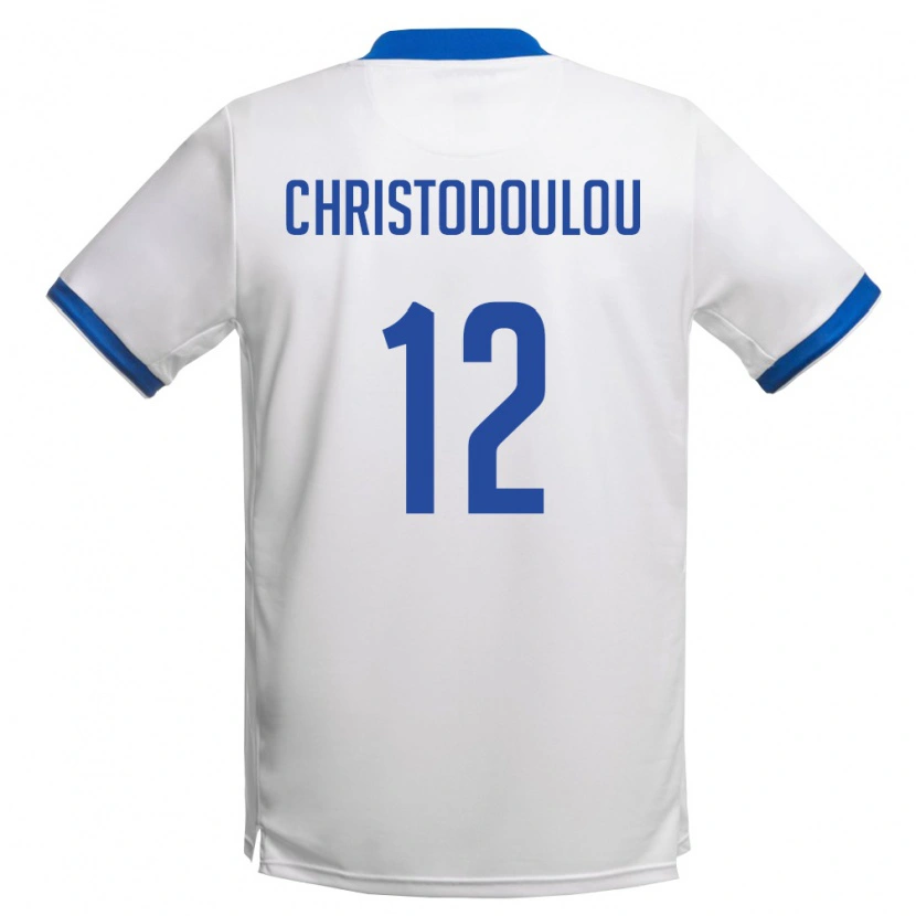 Danxen Kid Cyprus Georgios Christodoulou #12 White Royal Blue Away Jersey 26-28 T-Shirt